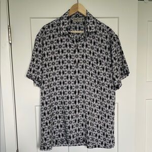 NWT Kenny Flowers Floral Black and White Men's Shirt Size XL
